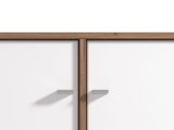 Vetrina Bianco Marrone Rovere Nodi 4 Ripiani Apertura Battente 78.5x40x143h cm, 2 Ante - Suello