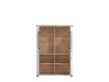 Vetrina Bianco Marrone Rovere Nodi 6 Ripiani Apertura Battente 103.5x41x143h cm, 4 Ante - Sarconi