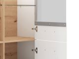 Vetrina Bianco Marrone Rovere Nodi 6 Ripiani Apertura Battente 103.5x41x143h cm, 4 Ante - Sarconi