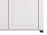 Vetrina Bianco Marrone Rovere Nodi 6 Ripiani Apertura Battente 103.5x41x143h cm, 4 Ante - Sarconi