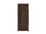 Vetrina Bianco Marrone Rovere Nodi 8 Ripiani Apertura Battente 78.5x40x200.5h cm, 2 Ante - Arentino