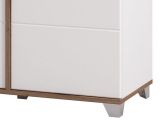 Vetrina Bianco Marrone Rovere Nodi 8 Ripiani Apertura Battente 78.5x40x200.5h cm, 2 Ante - Arentino