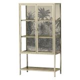 Vetrina Bianco Panna 3 Ripiani Apertura Battente 80x35x160h cm, 2 Ante - Busseto