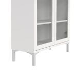 Vetrina Felicie, Credenza espositiva, Vetrinetta multiuso, Madia da soggiorno, 36x89 h203 cm, Bianco