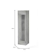 Vetrina finitura rustica 45x34x162h cm cemento - Adatka