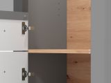 Vetrina Grigio Marrone Rovere Nodi 4 Ripiani Apertura Battente 60.5x41x194.5h cm, 2 Ante - Piscinas