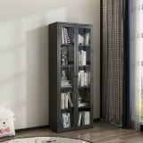 Vetrina in metallo 2 ante 70x35x180h cm ardesia - Izano