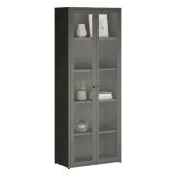 Vetrina in metallo 2 ante 70x35x180h cm ardesia - Izano