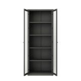Vetrina in metallo 2 ante 70x35x180h cm ardesia - Izano