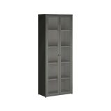Vetrina in metallo 2 ante 70x35x180h cm ardesia - Izano