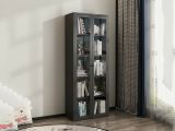 Vetrina in metallo 2 ante 70x35x180h cm ardesia - Izano