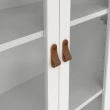 Vetrina Laurette, Credenza espositiva, Vetrinetta multiuso, Madia da soggiorno, 33x78 h199 cm, Bianco