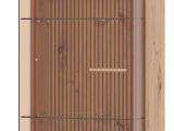 Vetrina Marrone Beige Rovere Nodi 4 Ripiani Apertura Battente 51.5x35x191.5h cm, Un'anta - Usseaux