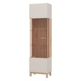 Vetrina Marrone Beige Rovere Nodi 4 Ripiani Apertura Battente 51.5x35x191.5h cm, Un'anta - Usseaux