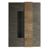 Vetrina Marrone Noce Marrone Rovere 8 Ripiani 2 Ante 121x44x169h cm, Apertura Standard - Valdagno