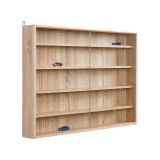 Vetrina Marrone Rovere 4 Ripiani 2 Ante 60x80x10h cm, 5 Vani - Gromo