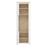 Vetrina Marrone Rovere Bianco Opaco 5 Ripiani Un'anta 64x35x194h cm, Anta e Ripiano Dettaglio Vetro - Cibiana