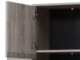 Vetrina Marrone Rovere Chiaro Nero 4 Ripiani Apertura Battente 53.5x33x191.5h cm, Un'anta - Raggiolo