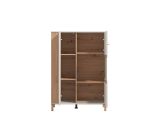 Vetrina Marrone Rovere Nodi Beige 4 Ripiani Apertura Battente 85x40x122h cm, 2 Ante - Orune