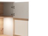 Vetrina Marrone Rovere Nodi Beige 4 Ripiani Apertura Battente 85x40x122h cm, 2 Ante - Orune