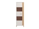 Vetrina Marrone Rovere Nodi Beige 4 Ripiani Un'anta 60x40x193h cm, 4 Vani - Mondaino