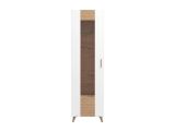 Vetrina Marrone Rovere Nodi Bianco un Ripiano Apertura Battente 58x35x202.5h cm, Un'anta - Camastra