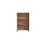 Vetrina Marrone Rovere Nodi Nero 2 Ripiani Apertura Battente 80x40x128.5h cm, 2 Ante - Grimani