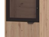Vetrina Marrone Rovere Nodi Nero 4 Ripiani Apertura Battente 54.5x40x195h cm, 2 Ante - Sorisole