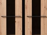 Vetrina Marrone Rovere Nodi Nero 8 Ripiani Apertura Battente 84.5x35x193.5h cm, 4 Ante - Gissi
