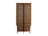 Vetrina Marrone Rovere Nodi Nero 8 Ripiani Apertura Battente 84.5x35x193.5h cm, 4 Ante - Gissi