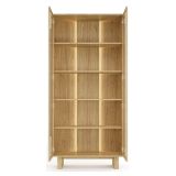 Vetrina Marrone Rovere Trasparente Rovere 4 Ripiani 2 Ante 94x38x195h cm, con led - Hasa
