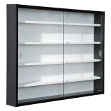 Vetrina Nero 4 Ripiani 2 Ante 10x80x60h cm, 5 Vani - Cumiana