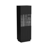 Vetrina Nero 4 Ripiani Un'anta 60x40x178h cm, 5 Vani - Vadd