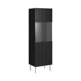 Vetrina Nero 4 Ripiani Un'anta 60x42x183h cm, 5 Vani - Raccuja