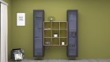 Vetrina Nero Antracite 14 Ripiani Apertura Battente 40x30x180h cm, 2 Ante - Marea