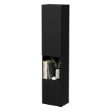 Vetrina Nero Antracite 4 Ripiani Apertura Push Pull 39.9x29.8x180h cm, 2 Ante - Botte