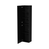 Vetrina Nero Antracite 4 Ripiani Apertura Push Pull 39.9x29.8x180h cm, Un'anta - Longano