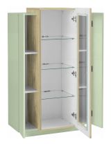 Vetrina Verde 7 Ripiani 10 Vani 80x38x120.5h cm, 3 Ante - Severino