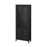 Vetrina vintage sala da pranzo 2 ante 78x32x199h cm nera - Lazio