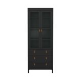 Vetrina vintage sala da pranzo 2 ante 78x32x199h cm nera - Lazio