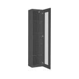 Vetrina Vladimiro, Credenza a 1 anta con ripiani in vetro, Mobile da soggiorno multiuso, 100% Made in Italy, cm 40x30h180, Antracite