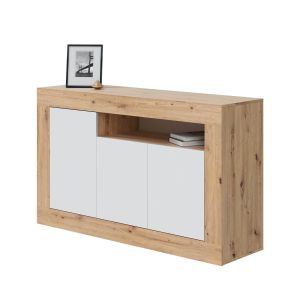 Credenza rovere nodi e bianca 144x42x87h cm 3 ante - Ilizia