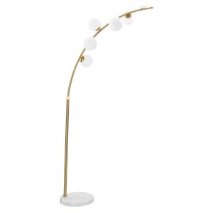 Lampada da Terra Bianco Marmo oro Necessarie 6 Lampadine Attacco e14, Interruttore Pedaliera - Bale