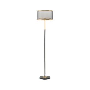 Lampada da terra Marouflage, 35x35 h153 cm, Nero e Oro