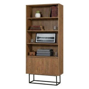 Libreria moderna noce e nera 80x182h cm - Morgana
