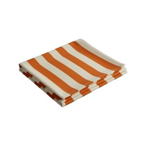 Tovaglia rettangolare no stiro 180x140 cm, arancione e beige - Trapezista - By Sarah Balivo