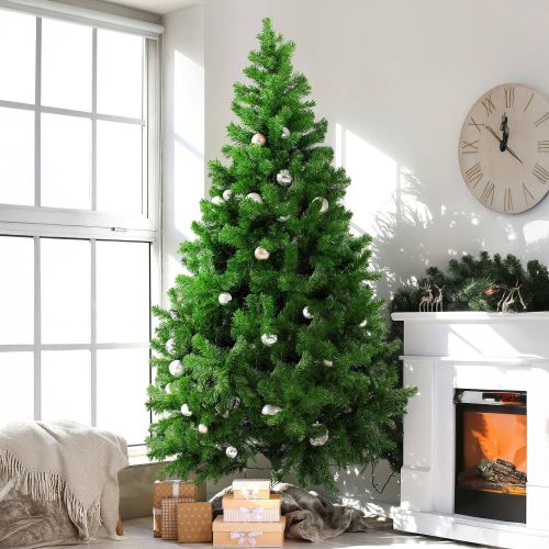Albero di Natale 150 cm Verde 438 Rami Apertura Rami Singoli 150h cm, Ignifugo - Evergreen