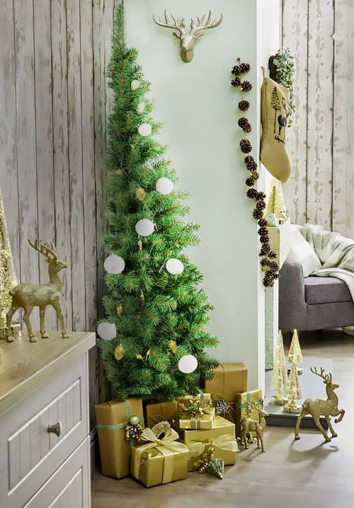 Albero di Natale 180 cm Verde 361 Rami Apertura Rami Singoli 180h cm, Ignifugo Ritardante di Fiamma - Aosta