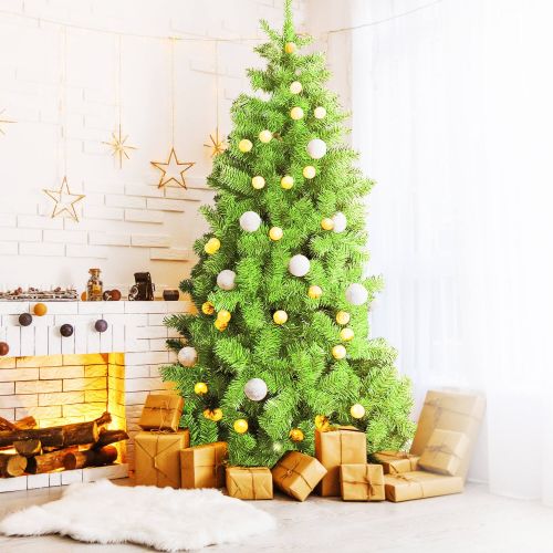 Albero di Natale 180 cm Verde 493 Rami Ignifugo 180h cm, Base Inclusa - Santa Claus