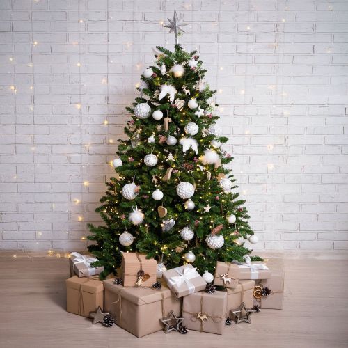 Albero di Natale 180 cm Verde 668 Rami Apertura Rami Singoli 180h cm, Ignifugo Ritardante di Fiamma - Camden
